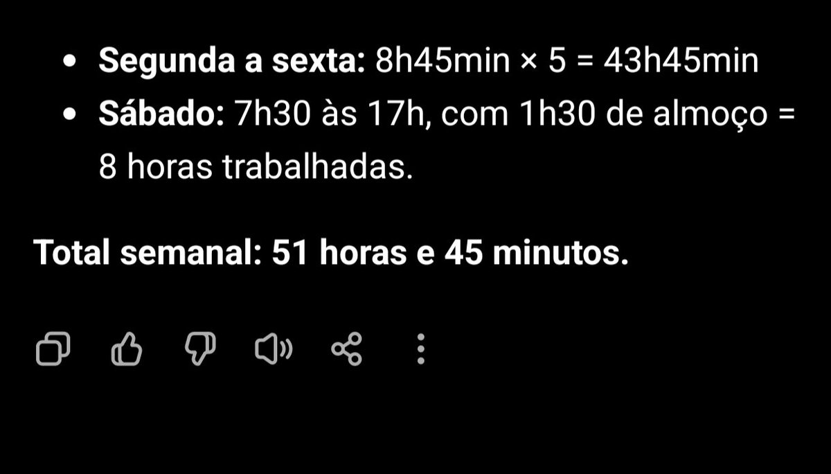 Leotdmz's tweet photo. Acabei de descobrir que eu trabalho 51 horas e 45 minutos por semana 🥹 https://t.co/5XFMTn0yvL