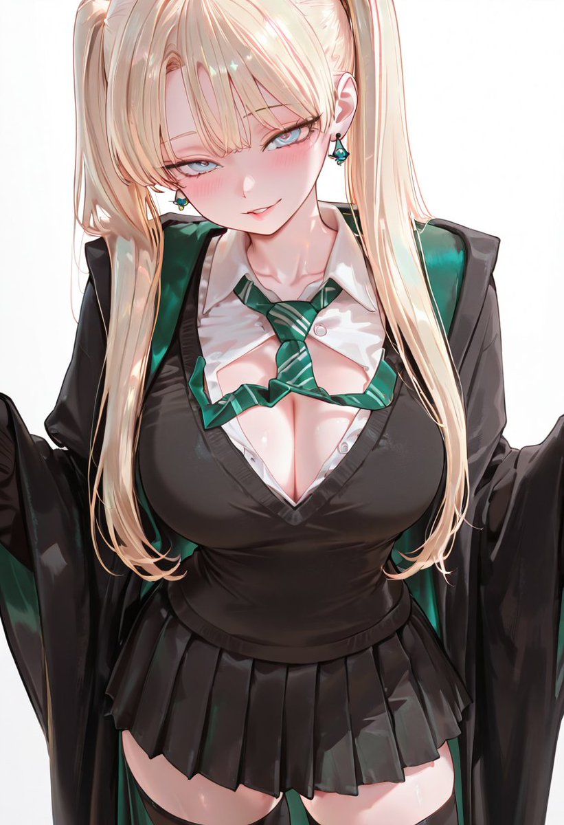 RequiemAIX's tweet photo. Elena Twin in her open Hogwarts uniform is pure temptation... those twintails, that blush, and everything on display. Which look hits hardest? 🔥
#ElenaTwin #HogwartsNSFW #Twintails #BlondeWaifu #AnimeNSFW https://t.co/nsEZsE5GOA