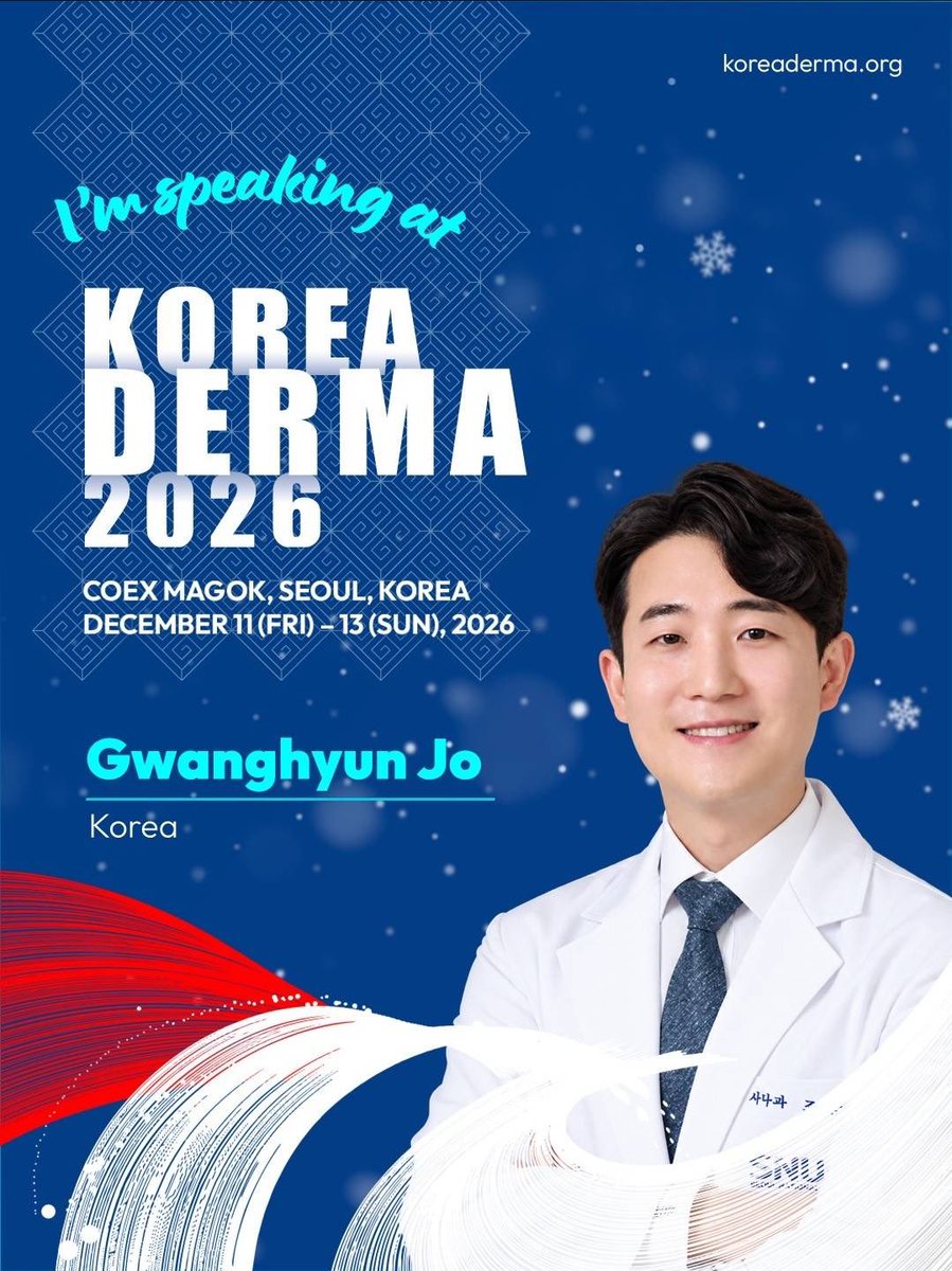 glowdermatology's tweet photo. 🌏 世界の皮膚科医が集まる
「KOREA DERMA 2026」🌏

今年12月、ソウルで開催される
国際皮膚科学会「KOREA DERMA 2026」に、GLOW皮膚科のチョ・グァンヒョン院長が
演者として参加✨

世界各国の皮膚科医と最新の治療トレンドや臨床経験を共有し、日々の診療に活かしていきます。

#KOREADERMA2026 https://t.co/WlHp2aQ4CZ
