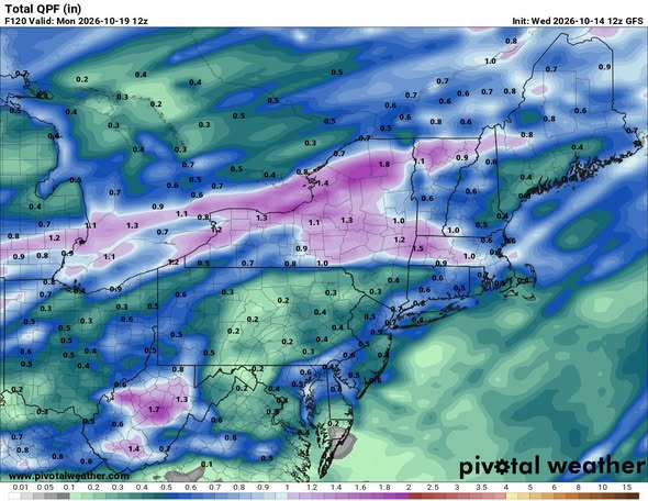 weather_buffalo's tweet photo. Both the GFS and Euro show 1-1.5" of rain on Friday. It's been quite dry recently so this is needed! https://t.co/fMmAqkEVfS