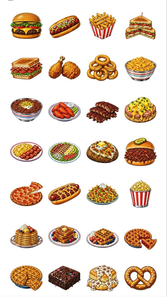 m_gorilla_stamp's tweet photo. 🇺🇸🍔新作販売開始！🍟🥤
「American Diner｜アメリカンフード図鑑」

ハンバーガーからパンケーキ、パイやシェイクまで🤤❤️
リアルでおいしそうなアメリカンフード40種類が大集合🇺🇸✨

見てるだけでお腹すく〜！笑🦍

#LINEスタンプ https://t.co/RcS05bBFB6