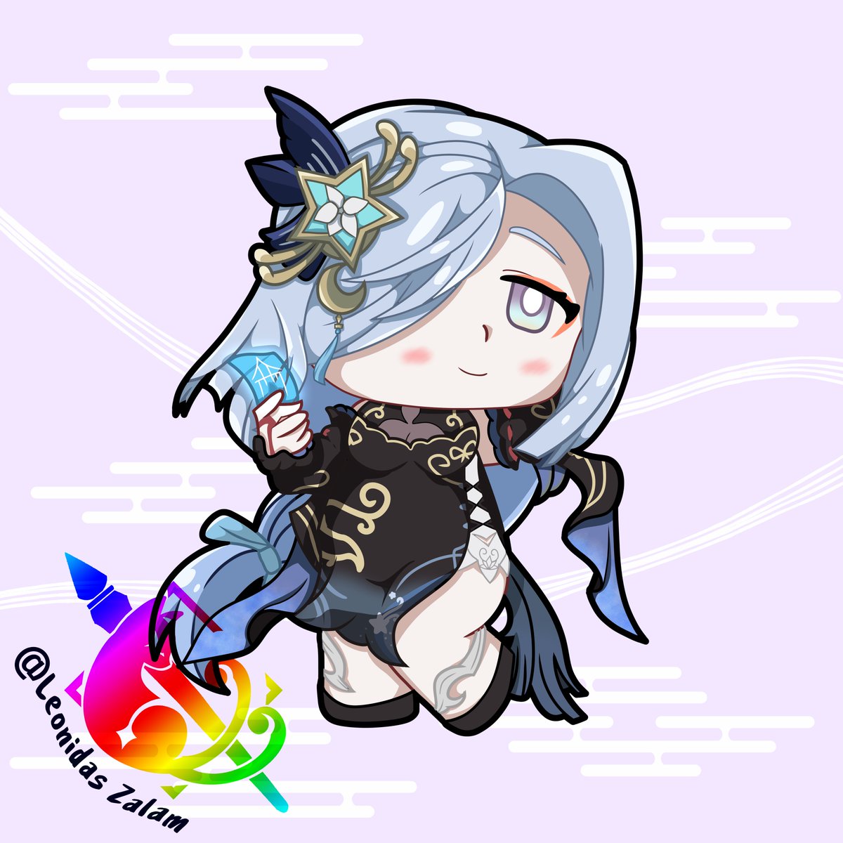 Leonidas_Zalam's tweet photo. Day 14, and it's Shenhe's turn. It's been a while since I last played Genshin, more because of time than anything else, and that's why I decided to complicate things a bit by drawing her in her outfit for the Lantern Rite. #arttrober2026 #shenhe #GenshinImpact #chibiart https://t.co/76eyVj0ufu