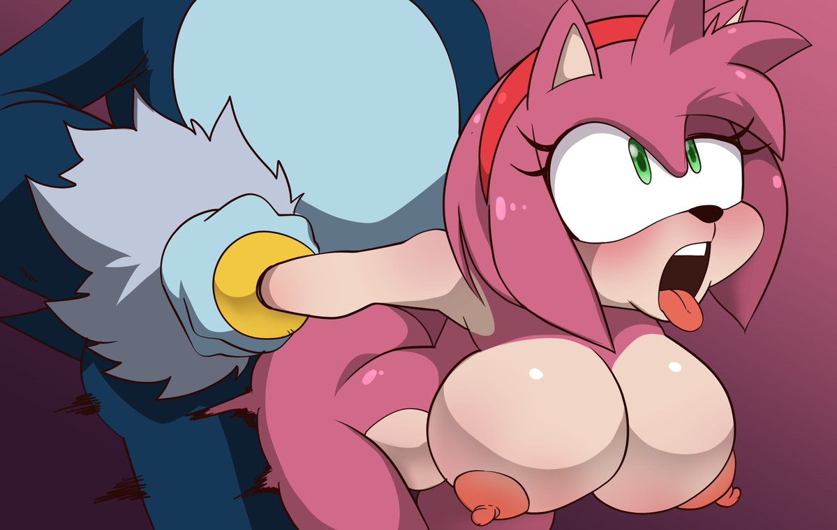 Chuckzee21's tweet photo. Commission work on Amy Rose. https://t.co/XbpNWaduAP