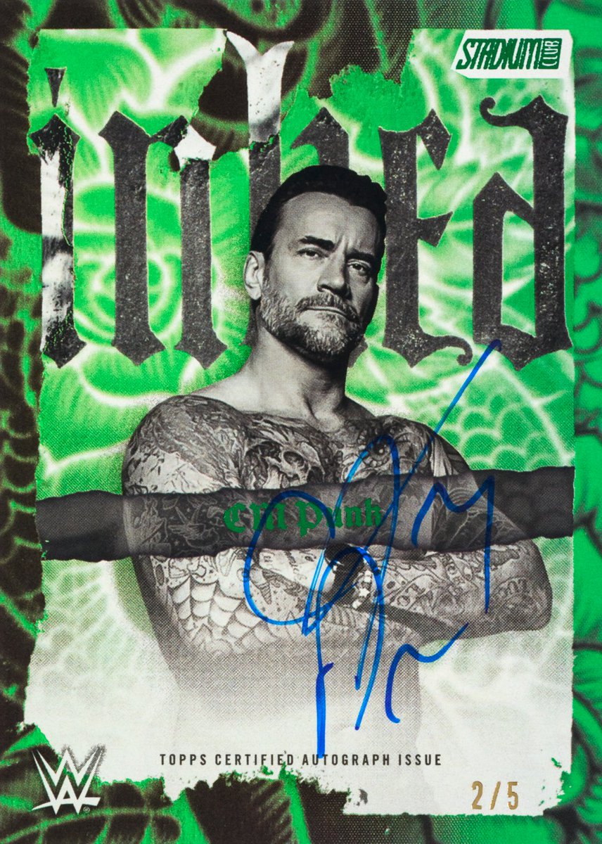 Topps's tweet photo. FIRST LOOK: New 'Inked' Autographs in Topps Stadium Club WWE! https://t.co/qogVKxzPqi