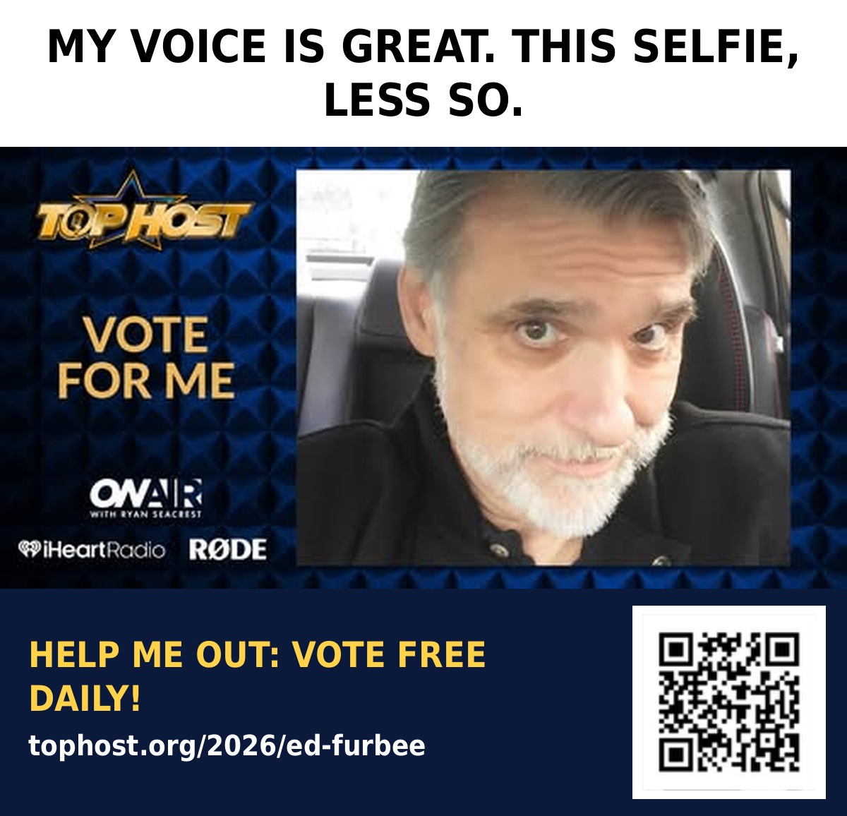 EdFurbee's tweet photo. Please vote for me in the #iheartradio #tophost search https://t.co/JpT8tjN4uI #edfurbee https://t.co/AH8vW7EmRq