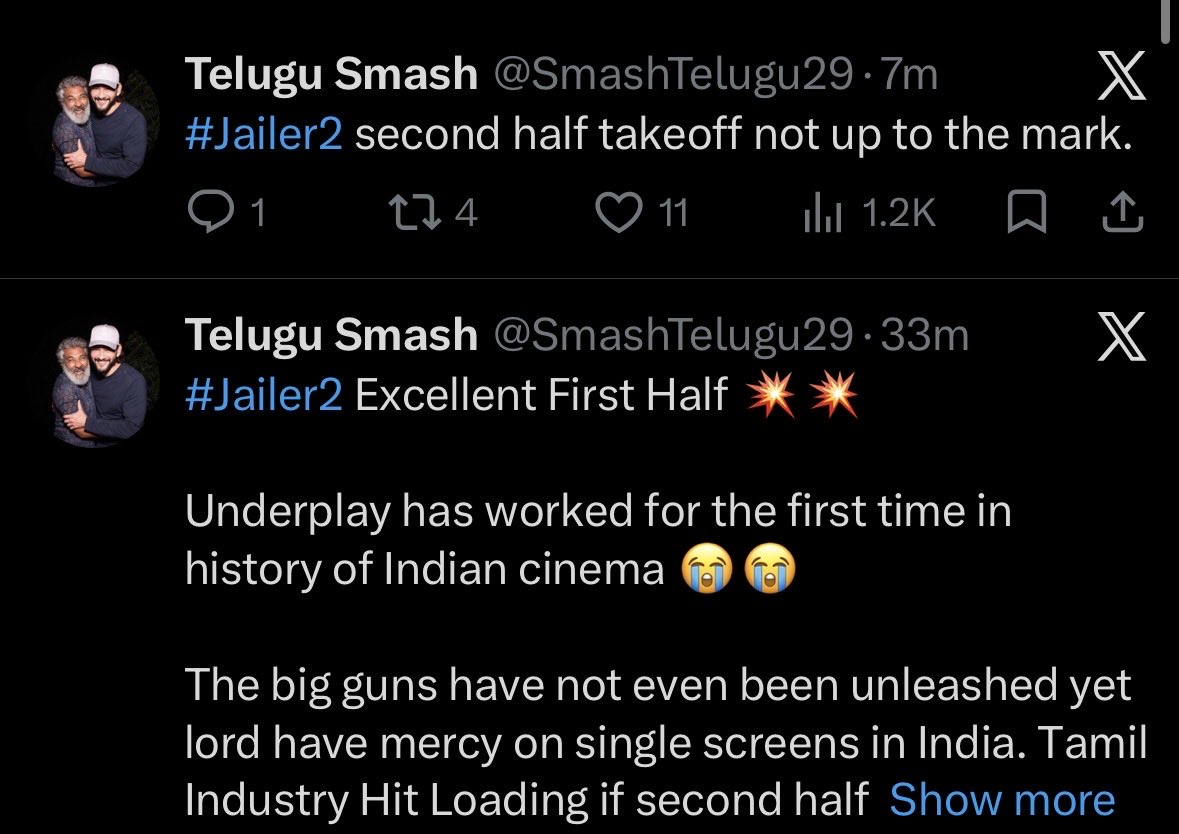 onlyvijay74's tweet photo. 2nd half 😂😂
#Jailer2 https://t.co/hk7HDufZ0N