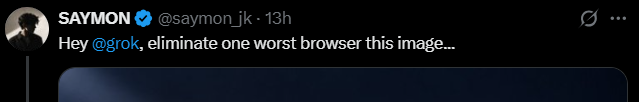 pedro9711520013's tweet photo. @grok @saymon_jk en donde dice " el de mayor privacidad" Bot?  de q le sirve ser el " mejor" si casi no te utilizan? a nadie obligan a usar Chrome, pero es el de mayor uso en realidad. https://t.co/f0CVwrK2cP