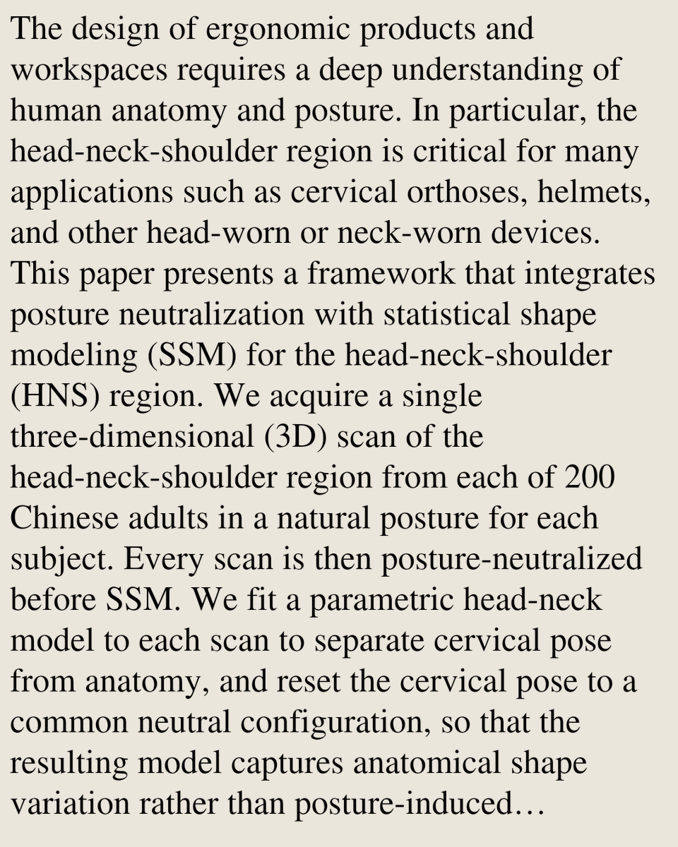 Animation's tweet photo. Integrating 3D Posture Neutralization with Statistical Shape Modeling for Head-Neck-Shoulder Ergonomic Design

Jinbo Luo, Hang Ren, Yadie Yang, Jie Zhang
https://t.co/KtKnn61uBG [𝚌𝚜.𝙶𝚁 𝚌𝚜.𝙲𝚅] https://t.co/GiOk7kQwNc