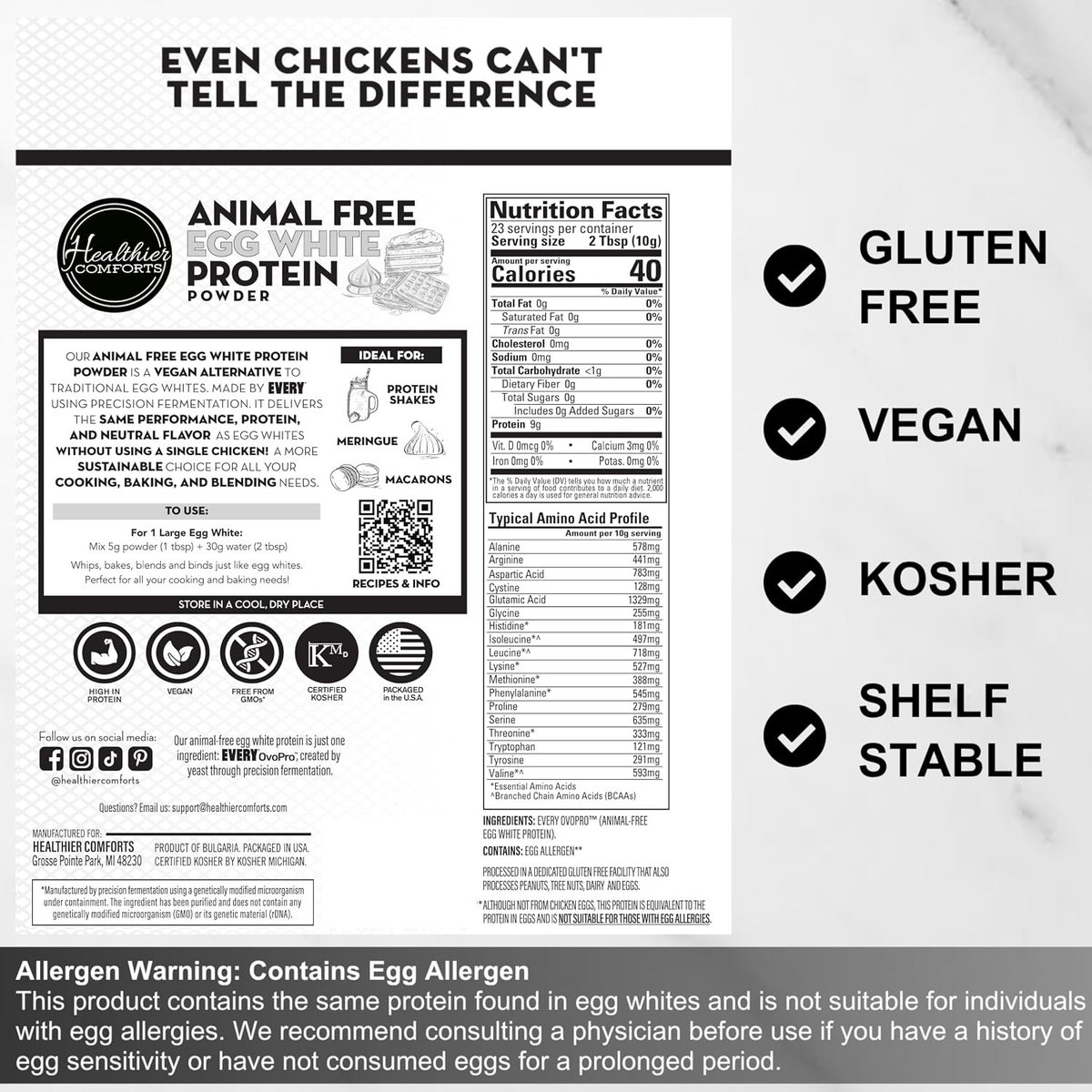 Judyth's tweet photo. It's time to compare real egg whites versus fakes: lab-made "egg whites" vs the real ones.  The fakes are now in protein powders and baked goods sold by Walmart, Target, Amazon, Sprouts, Kroger, etc. They're not required to tell you this is a bioengineered egg white product made from the same yeast that makes synthetic viruses. 
   AI says: "Scientists insert the specific DNA sequence for chicken ovalbumin (the primary protein found in egg whites) into the genome of the Komagataella phaffii yeast."  OvoPro (the fake egg whites developed by The EVERY Company) is made using a genetically engineered strain of the methylotrophic yeast [also  called Pichia pastoris.]
    This is the same yeast used to make "viral capsid proteins" [VLP's] to make the immune system respond to, as if it's a real, natural virus. Examples:  Hepatitis B, Poliovirus, Norovirus, Enterovirus. These VLPs are assembled in big batches. You're told that every bit of this active yeast gets removed. They promise.
     
    As for Omego Bio's "Bioalbumen," they use a fungus - Trichoderma reesei. It's making products like high-protein waffles, fake meat, toilet paper, biofuel, and enzymes that force the last bitter drop of juice from an orange, or oil from an olive, T. reesei also biosynthesizes sugar alcohols to make erythritol - linked to heart attacks, strokes, brain damage...you get the idea.  

    Bioengineering using this yeast is conducted at a huge scale under "GRAS" (Generally Recognized as Safe). Because it's been used so much. But for your safety, ehy not look at it?  
   An egg white contains about 25% of an egg's selenium and other essential trace minerals. 
    Though easily found in US-raised meats, in Brazil nuts, etc, eggs are still the cheapest source. Unless they're not real eggs anymore. Then they're cheap enough to drive farmers out of business.
   
    No selenium, sulfur or other trace minerals, present in real eggs, are in these yeast/fungus derived imposters.
They must be added. Frankly, good luck on that.
    And you're not being told that behind a "high protein" label, a stripped-naked fake is hiding.
   
    QUOTE from AI: "Because the final protein powder contains no detectable modified DNA from the fermentation microbes, current federal rules do not require a front-of-package "bioengineered" or GMO warning. They typically appear on the back ingredient list as "egg white protein (from fermentation)," Look for "ovalbumin," "OvoPro," or "Bioalbumen".  

[A J Koby added this info:
"Checking the fine-print ingredient panel line by line is currently the only way to confirm whether your food contains farm eggs or precision-fermented yeast protein." ]
   Imagine trying to shop for safe foods as your frozen food melts in the cart... TARGET. AMAZON. wALMART. SPROUTS. KROGER.
   As for the yeast and fungus folks, they're working on creating eggyolks now 

    BUT ARE THEY REALLY THE SAME? 

    Lab results can vary, but look at this: the amino acid profiles of a typical fake dried product [see photo] and the real dried product [NIH-labeled] https://t.co/pMf9nWi8jY 
 
      Thee 2 versions are not identical. Not even close. These have never been eaten before. Never been inside humans, before they ere created. They look the same, are gooey the same. Stiffen up the same if hydrated and heated. They resemble each other.
    
       In the dried form, the claim is that the fake is real "egg white."  As based on these lab results, trolls might say it's close enough.  But these amino acids interact according to availability. Too much or too little is like messing up a cake recipe. Like forgetting that it needs 2 eggs, not one. Or adding too much salt, or not enough milk.
   So let's compare real to fake:    

Amino Acid Profile [Per 100g]

L-Leucine: 7.21 g  [ fake = 7.18 ]
L-Valine: 6.18 g  [ fake = 5.93 ]
L-Lysine: 5.14 g  [ fake = 5.27 ]
L-Phenylalanine: 5.23 g   [fake = 5.45 ]
L-Isoleucine: 5.01 g  [ fake = 4.97 ]
L-Threonine: 3.73 g   [ fake = 3.33 ]  xx
L-Methionine: 3.19 g  [ fake = 3.88 ]  xx
L-Histidine: 1.86 g  [ fake = 1.81 ]
L-Tryptophan: 1.25 g  [ fake = 1.21 ]
L-Glutamic Acid: 10.83 g [ fake = 13.29 ]  xx
L-Aspartic Acid: 8.31 g  [ fake = 7.83 ]  xx
L-Serine: 5.63 g [ fake = 6.35 ]  x
L-Alanine: 4.71 g [ fake = 5.78 ]  xx
L-Arginine: 4.44 g  [ fake = 4.41 ] 
L-Proline: 3.17 g  [ fake = 2.79  ]  x
L-Tyrosine: 3.26 g   [ fake = 2.91 ] x
Glycine: 2.86 g  [ fake =  2.55 ] x
L-Cystine: 2.11 g  [fake = 1. 28 ] xx

The XX's indicate a significant deviation from the standard expected.  Heck, I couldn't eat this foreign protein concoction unless trapped at a Motel 6 . 

    If you like to dig deeper, here's more:

    [REF high glutamic acid level in 'fake' ]:    Real egg white is naturally alkaline (basic), whereas an unbuffered synthetic egg white containing high amounts of free glutamic acid will be significantly more acidic, unless ...adjusted with alkaline buffers during formulation.
The differences in their chemical environments reveal distinct properties:

1. Real Egg White pH (Naturally Alkaline)

Freshly Laid: Real egg white (albumen) starts with a slightly basic pH of 7.6 to 7.9.
As it Ages: Real egg white is one of the few foods that naturally increases in alkalinity over time. As carbon dioxide escapes through the shell during storage, its pH rises significantly, reaching anywhere from 9.2 to 9.7. [1, 2, 3]

2. High Glutamic Acid Synthetic Egg White pH (Naturally Acidic)

The Acidic Impact: Glutamic acid is an amino acid with an acidic carboxyl side chain. In its unbonded, free form, it acts as an acid. A synthetic formulation packed with free glutamic acid will naturally drive the system toward a lower, acidic pH (often under 5.0 to 6.0) depending on the concentration.
[ SO I ASSUME IT's buffered]

== Do I consider the 'fake' version as a safe substitute?  Its lack of selenium and trace minerals takes it from an NIH "100"  nutritional rating to something less perfect.  Degrading a basic food item is not progress. ==