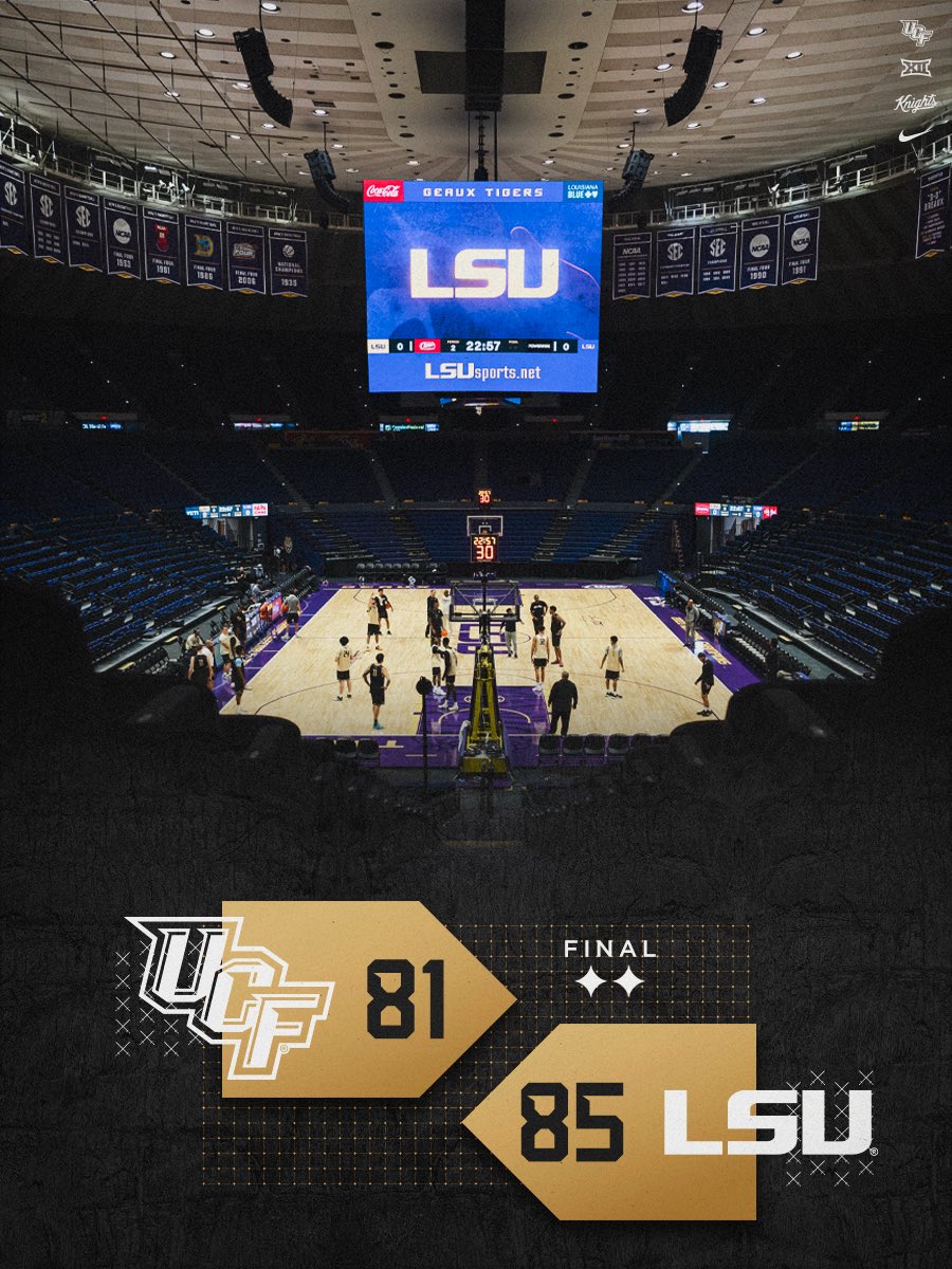 UCF_MBB's tweet photo. Final from Baton Rouge. https://t.co/ljyK12Aj3g