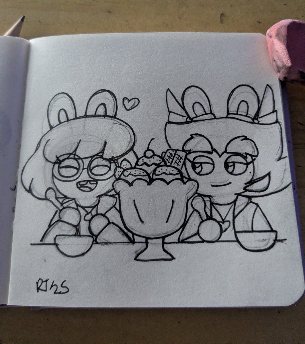 rubyxkanya's tweet photo. Day 14.
Sweet Treats
We are Eating Ice Cream at Home,
#selftober #rabbidsona #kanya #drawing #sketch #inkpen https://t.co/dSh1kjP2Nc