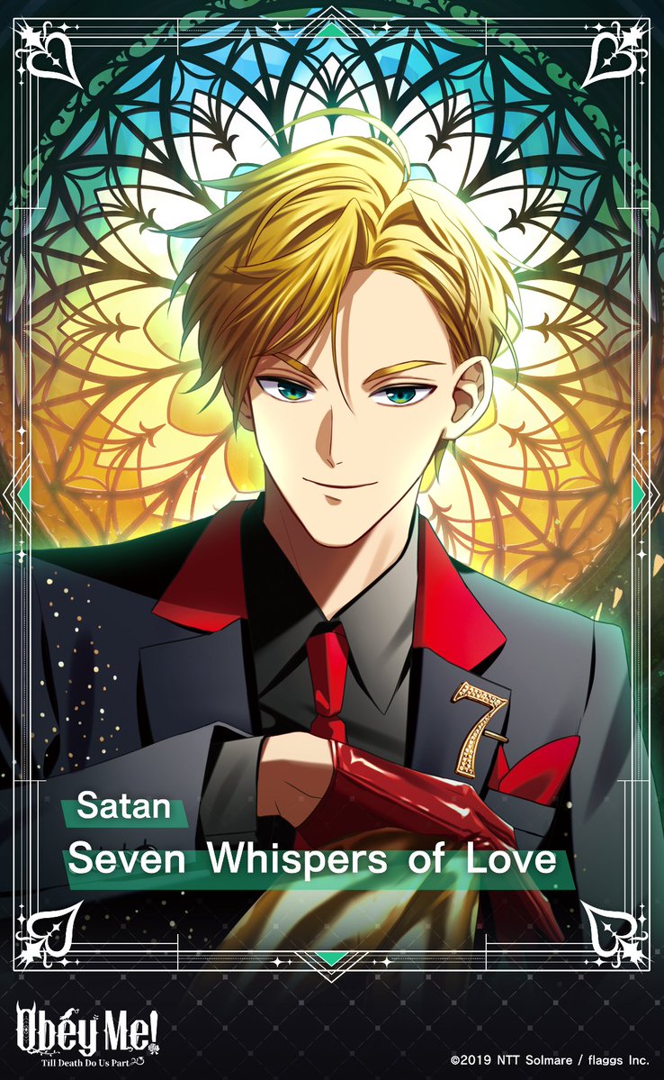 ObeyMeIDO's tweet photo. 📢 Introducing the Limited-Time Starfall: “Seven Sinful Tales” Cards!

Satan: Seven Whispers of Love

After solving a mystery, you and Satan obtain seven gemstones.
Their radiance brings forth a ring with a mysterious effect...
Get the card and enjoy the fully-voiced mini story! ✨

*In card stories, the character featured on the card appears as your partner.

Available until: October 30, 2026 at 8:00 PM (PDT)

#ObeymeIDO