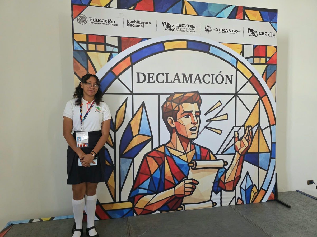 cecytegro's tweet photo. Queremos felicitar a nuestra talentosa alumna Bella Nicol Arellanes del Plantel CECyTE 04 El Coloso, por su gran participación en la categoría de Declamación durante el Festival Nacional de Arte y Cultura 2026 en Durango. 🌄 📜
#CECYTEGRO
#EMSADGRO https://t.co/aiC3g2aF2O