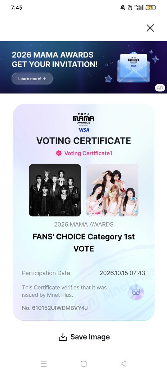 TaeTae1453482's tweet photo. I vote for #BTS on fan choice on #2026MAMAVOTE https://t.co/ojZtc35q7G