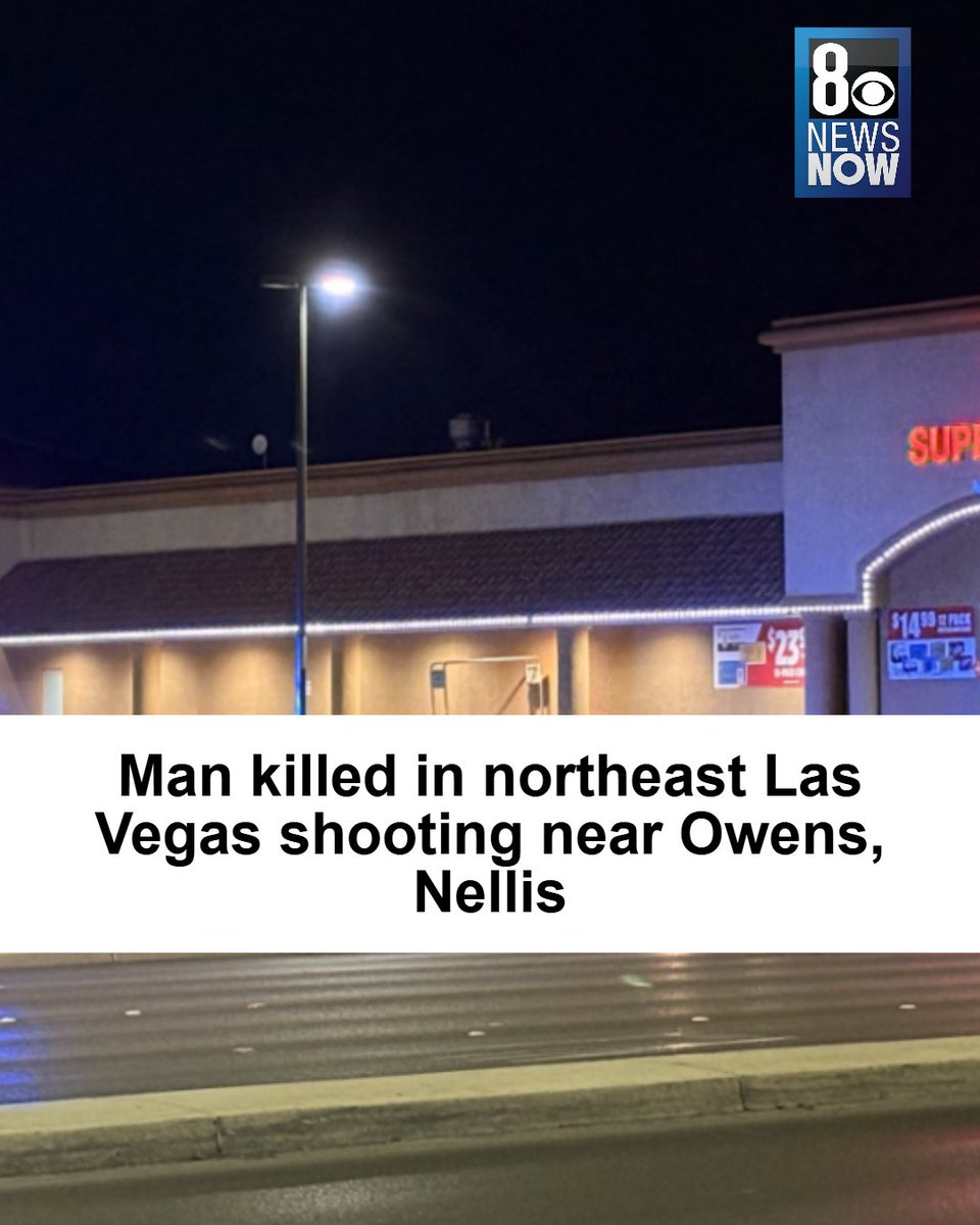 8NewsNow's tweet photo. BREAKING: The Las Vegas Metropolitan Police Department provided an update on a fatal shooting near East Owens Avenue and Nellis Boulevard.

📎https://t.co/3iMU3qswZX https://t.co/QCFrBRNsGV