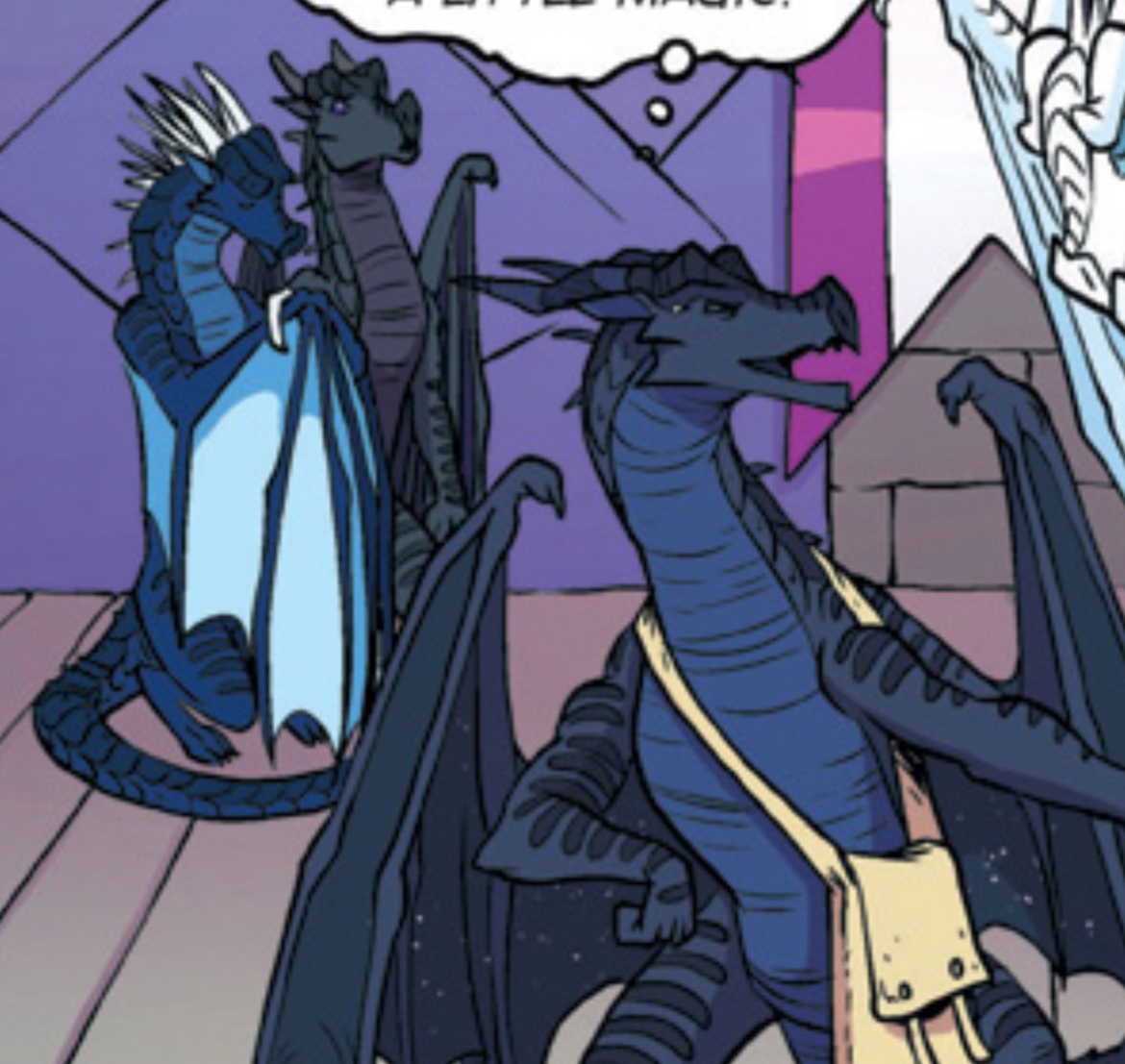 No_Clue_Who's tweet photo. Whiteout (#WoF / #WingsofFire ) rant/🧵 but I REALLY hate how dirty they did her. They don't match the book description and, if we didn't know her parents, I would have genuinely assumed that her egg was animus-touched because she just looks like a miscolored, spiky nightwing.- https://t.co/I6ZWa2ZN0z