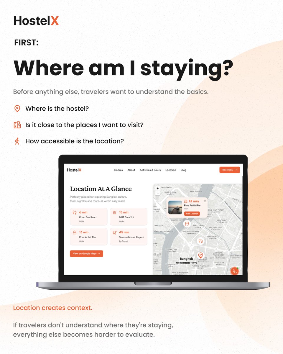 7sync_tech's tweet photo. A great hostel website doesn't show travelers everything at once. It shows them what they need, when they need it.

Answer the right questions. Build confidence. Make booking easy.

Meet HostelX: 
https://t.co/9KqJ9YN17A

#Framer #WebDesign #hospitality #hostel #7sync https://t.co/U56qGO32QH