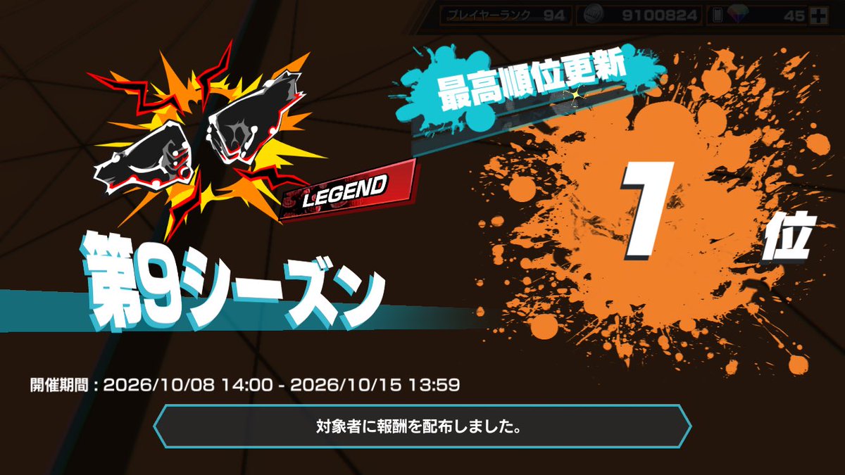 hatyu0326's tweet photo. タイマンバトル1位とれました〜！
上手い方多くて盛るの大変だった、、
当たった方々ありがとうございました🙇‍♂️
しばらくエンジョイ勢になります(？)
 #バウンティラッシュ  #タイマンバトル https://t.co/5A5ME9txlJ