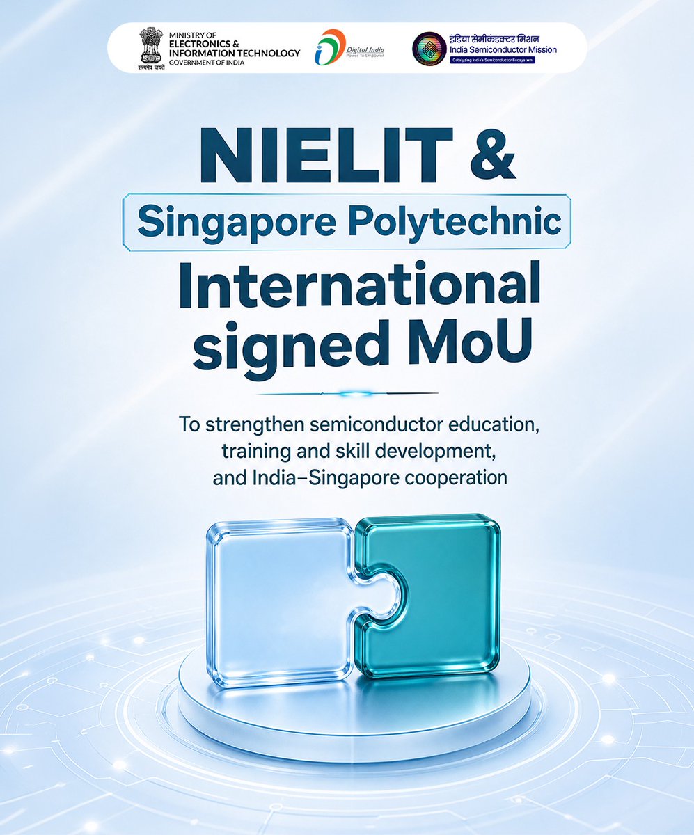 _DigitalIndia's tweet photo. International academic partnerships can bring new training approaches and industry exposure into India’s expanding semiconductor education ecosystem. 

Read- https://t.co/Tt4ECeijCJ 

#SEMICONIndia2026 #DigitalIndia https://t.co/xFQOSNdFfN