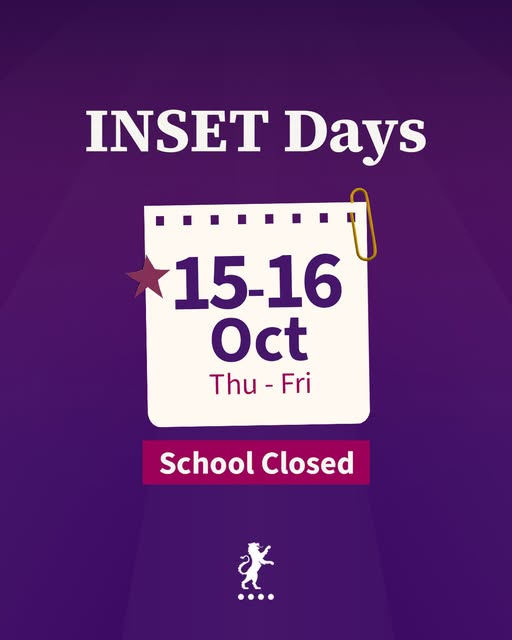 ArkCharter's tweet photo. Please note that the school will be closed on Thursday 15th and Friday 16th October due to staff INSET days. Students will return to school as normal on Monday 19th October. https://t.co/VkXAVdG8Zk