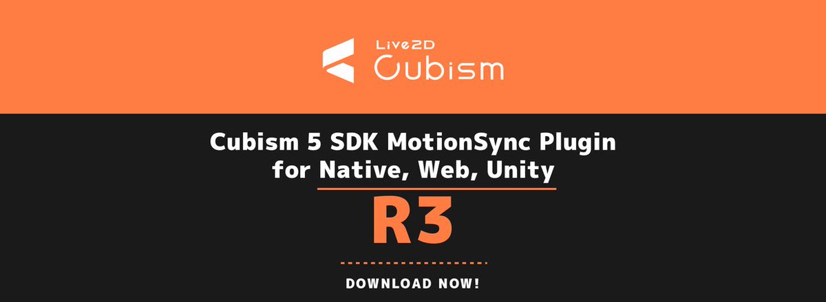 Live2D's tweet photo. Cubism 5 SDK MotionSync Plugin for Native,Web,Unity を更新！
Cubism 5 SDK MotionSync Plugin for Native,Web,Unity R3を公開いたしました。

・Cubism 5.3の新機能に対応（SDK 5-r.5に対応）
・モーションの計算順序入れ替え機能に対応（Native / Web）
・全サンプルシーンをInput Systemに対応（Unity）

ダウンロード
https://t.co/UIgAjmaqnz

更新履歴
Native：https://t.co/g47yZ75pRy
Web：https://t.co/Hwy9QnRY2d
Unity：https://t.co/bHjbutZHEJ

#Live2D