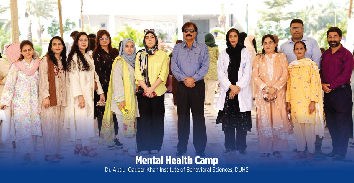 Dow_Uni's tweet photo. Mental Health Camp

The Dr. Abdul Qadeer Khan Institute of Behavioral Sciences, DUHS, successfully organized a Mental Health Camp on 14 October 2026 as part of Mental Health Week, under the theme “Lived Experiences Heard. Real Voices – Real Change.” https://t.co/D7SF7enqL7