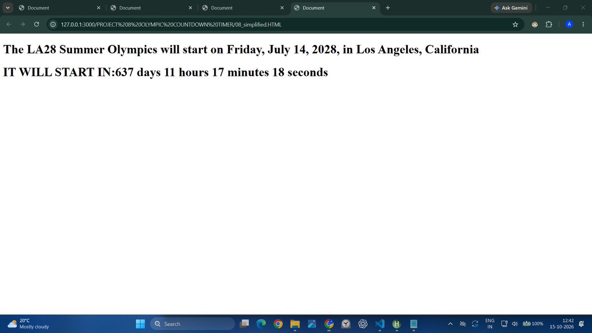 Pokemon_71's tweet photo. DAY 14 LEARNING PROGRESS DATED 10 OCT 2026
$ STRIKE
   •COMPLETED THE ALGORITHM OF
REPLACE X WITH O
COUNT NUMBER OF ISLANDS
SHOREST PATH FRON SRC TO DEST IN UNDIRECTED UNWEIGHTED GRAP
$ THUNDER
   •MADE WEB PAGE PROJECT OF
OLYMPIC COUNTDOWN TIMER
STOPWATCH
ASTROLOGY https://t.co/PpuSEpsGJO