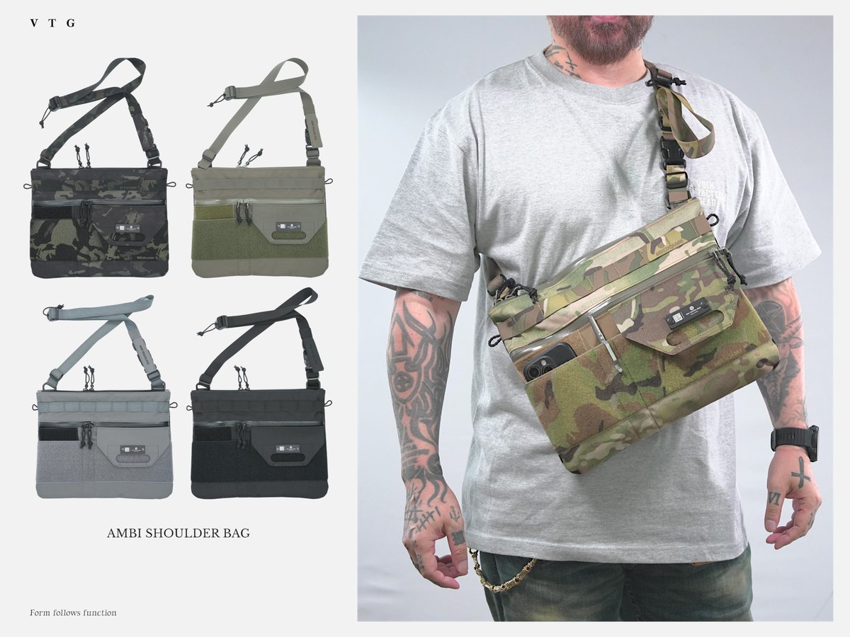 VTG1975's tweet photo. 【AMBI SHOULDER BAG】
数年ぶりに復刻した中型のショルダーバッグ。
表面コンパートメントによる収納力の高さと、簡単に調節が可能なスリングを有し、日常使いに長けた仕様。
10月16日18時より販売開始。
Link▷https://t.co/8tAaLmXFuz https://t.co/2tMLXKgAbV