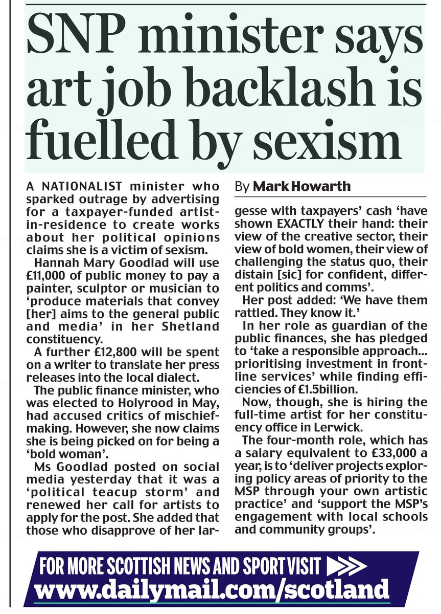 AgentP22's tweet photo. Apparently questioning an SNP minister spending £23,800 of taxpayers' money on artistic self-promotion is now sexism. 

The SNP victimhood industry never closes. https://t.co/b6KuFWmwJs