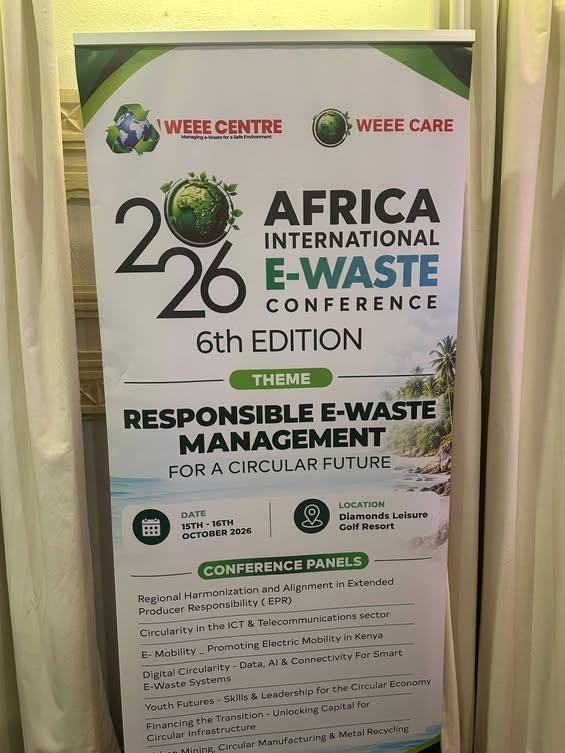 Mista_Helter's tweet photo. What if the next big business opportunity is hiding in what we throw away? 

From tech to biashara, the circular economy is opening new possibilities for Africa. Tuko Diani leo for the 6th #AfricaEwasteConference2026.You can also catch us live on YouTube!👉https://t.co/sj4m6RetsS https://t.co/Mtg9FDAPUt