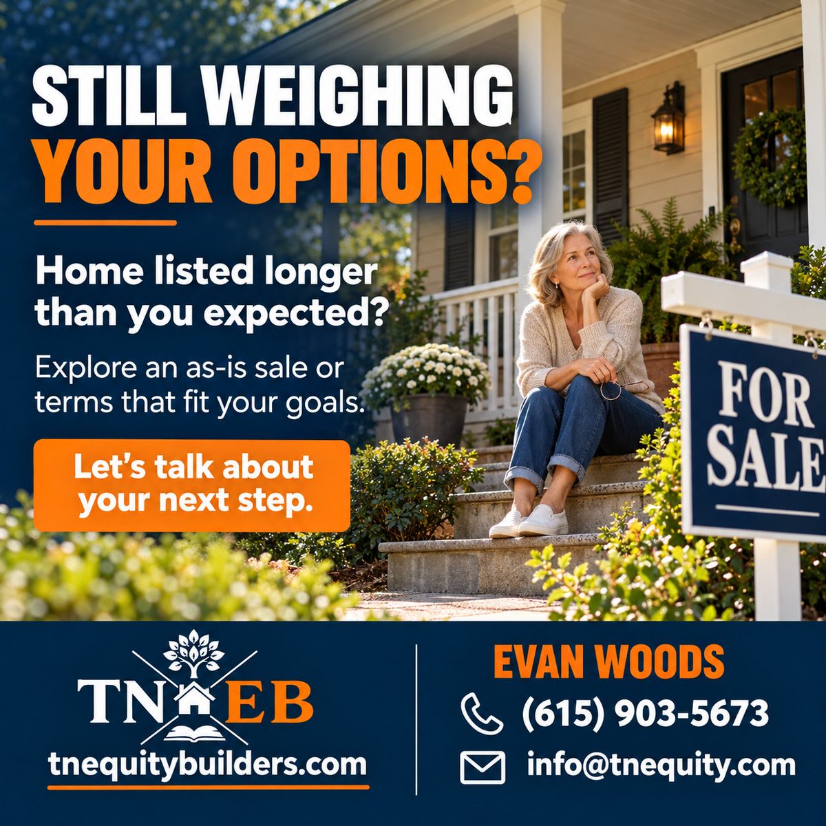 EvanWoodsRE's tweet photo. Has your home been listed longer than you expected? Still weighing your options? I’m Evan with Tennessee Equity Builders. Let’s talk about an as-is sale or terms that may fit your goals.
#LongListing #AsIs #RealEstateGoals #TermsFitGoals
https://t.co/uBpspm5lcm https://t.co/gQZz386egw