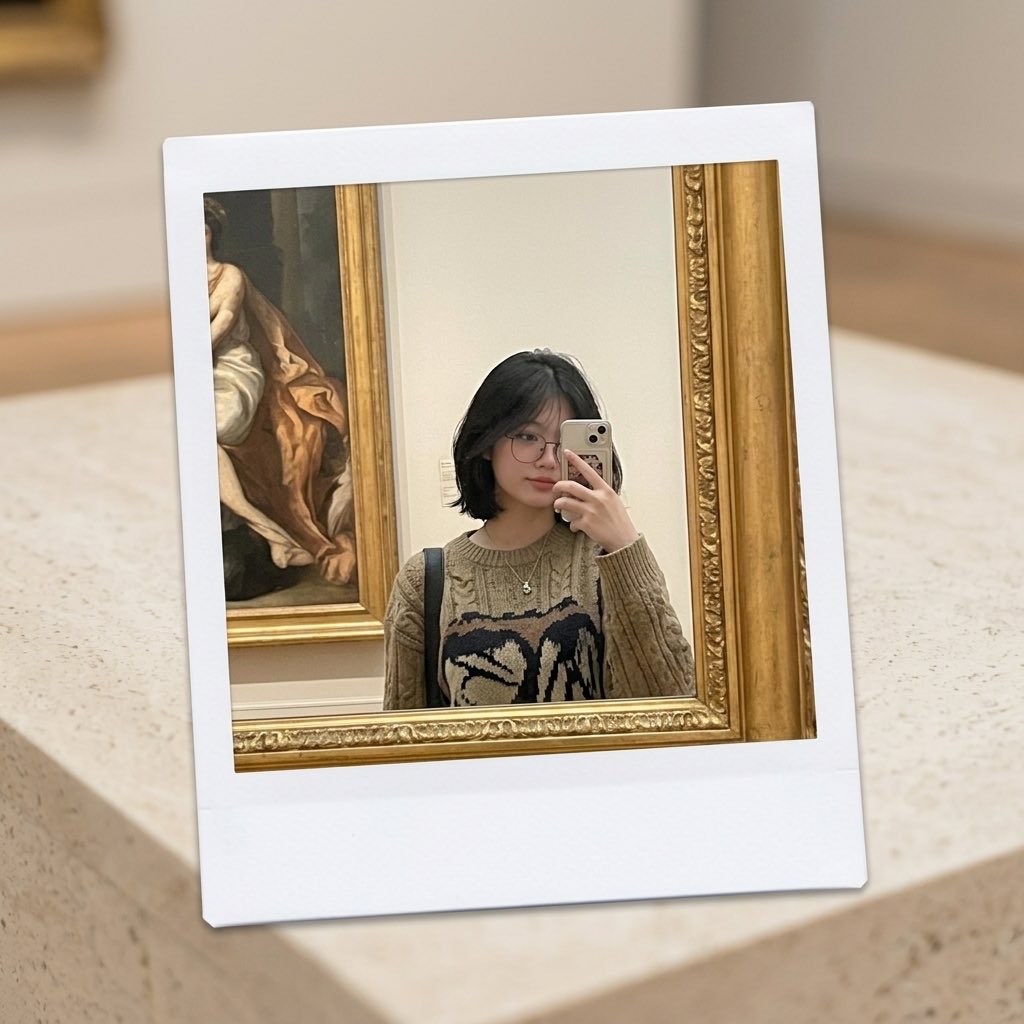 selineyra's tweet photo. Trying to blend in with the art. https://t.co/raN9EjofrB