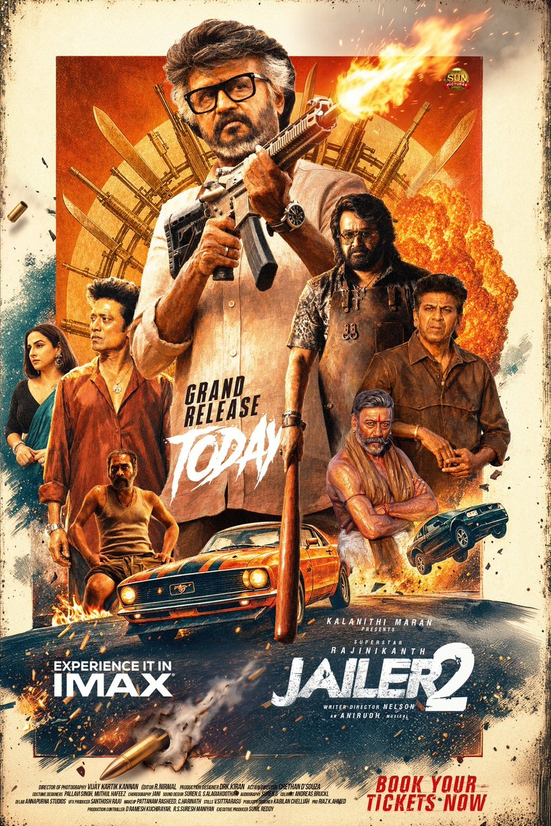 karthiksubbaraj's tweet photo. Thalaivar sets the screen on Wild Wild Fire 🔥🔥🔥

Can't take my eyes off him.... Love you Thalaivaaaa ❤️❤️❤️

Goosebumps Overloaded Mass Blast.... #Jailer2 💥💥💥

@Nelsondilpkumar writing and execution 👌👌👌

@anirudhofficial breathes high octane energy in every frame.... 👏👏👏

Whattey wonderful moment to see
@mithunda_off sir , @Mohanlal sir @NimmaShivanna sir 
@bindasbhidu sir @vidya_balan madam @iHrithik sir @iam_SJSuryah sir all in one film.... Entertainment maxxxx ... Thank you @sunpictures and whole cast n crew for giving us Blockbuster feast in Theatres... 🙏🏻🙏🏻