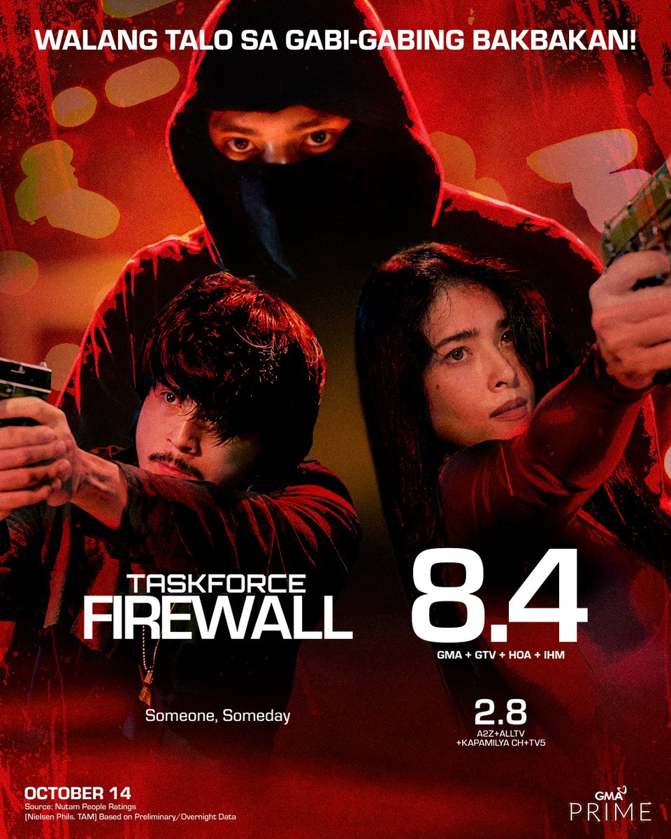 GMADrama's tweet photo. MARAMING SALAMAT, MGA KAPUSO! ❤️🔥
Mas umiinit ang laban habang hinahanap ni GALO ang katotohanan! 🚨
Abangan ang #TaskforceFirewall, weeknights, 8:50 PM sa GMA Prime, Heart of Asia, at I Heart Movies. 10:30 PM naman sa GTV! https://t.co/zkX5ZgbfSk
