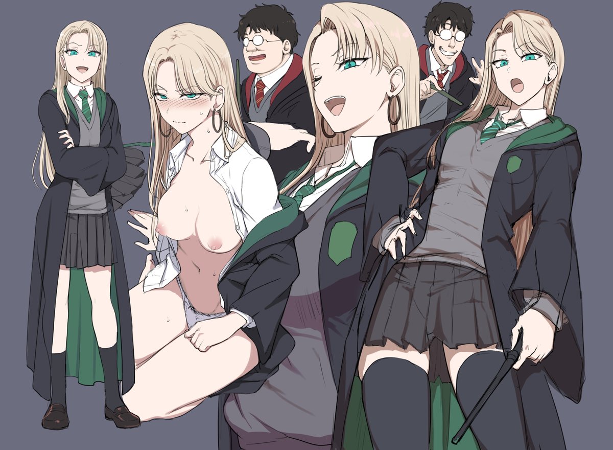 aiue_etizenn's tweet photo. 色んな髪型のマルフォイ（雌）があってどれで描くか迷うな～。とラクガキしてたやつ。 https://t.co/xJmHaAJYSM