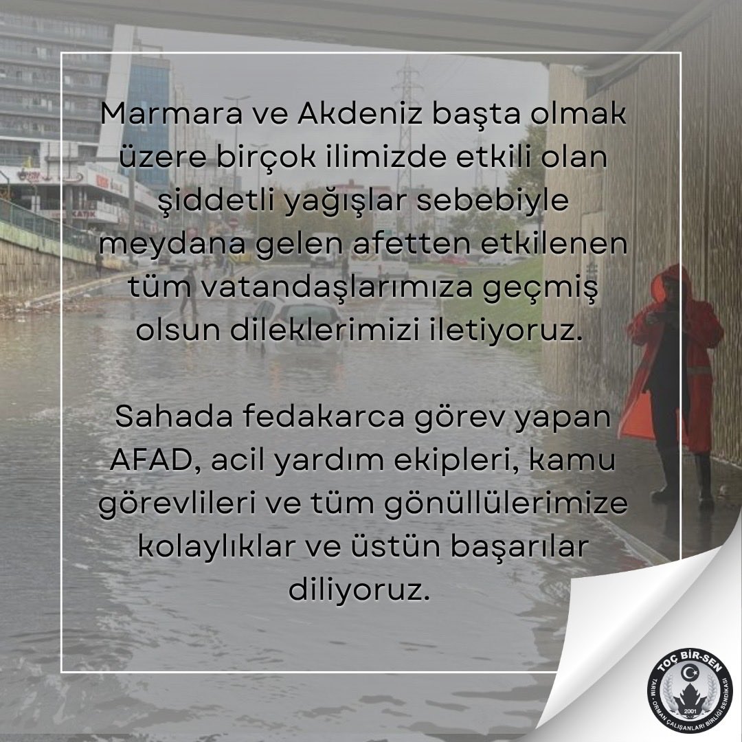 huseyinozturk_1's tweet photo. Marmara ve Akdeniz başta olmak üzere birçok ilimizde etkili olan şiddetli yağışlar sebebiyle meydana gelen afetten etkilenen tüm vatandaşlarımıza geçmiş olsun dileklerimizi iletiyoruz. 

Sahada fedakarca görev yapan AFAD, acil yardım ekipleri, kamu görevlileri ve tüm gönüllülerimize kolaylıklar ve üstün başarılar diliyoruz. 

#GeçmişOlsun 
#İstanbul #Antalya #Kocaeli