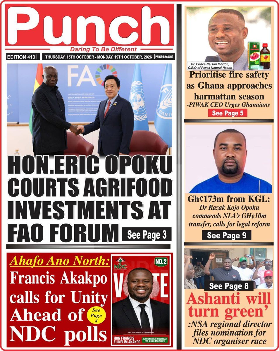 GameTV_gh's tweet photo. Newspaper headlines:Thursday October 15,2026.
#gametv https://t.co/yyRcAxVOwv
