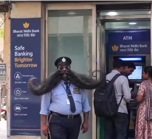 MSafdar81's tweet photo. 😂 When your moustache has more security than the bank itself! 🥸🏦
Good afternoon 
#FunnyMoments #Unexpected #ViralPost https://t.co/1r9UlzU0SI