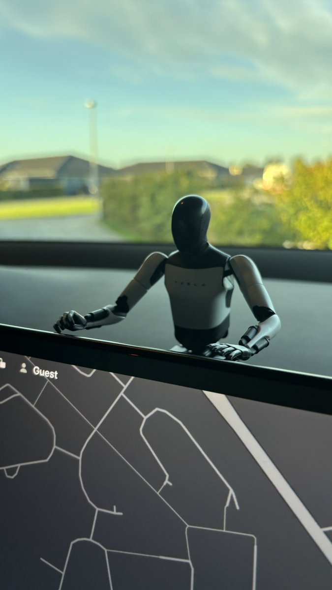 A1DR1VR's tweet photo. Just another perfectly normal morning with Tesla & FSD:

Wake up, switch on the coffee maker. Open the Tesla app, precondition the car and punch in today’s destinations. Step outside into 5°C weather to a warm car and a fresh cup of coffee.

Let the car drive you to the workshop for a tire change. When it’s done, it takes you to the local bakery for fresh sourdough rolls. Then home for a proper breakfast — driven by your personal chauffeur.
The future of normal is pretty good. #Tesla #FSD #TAD