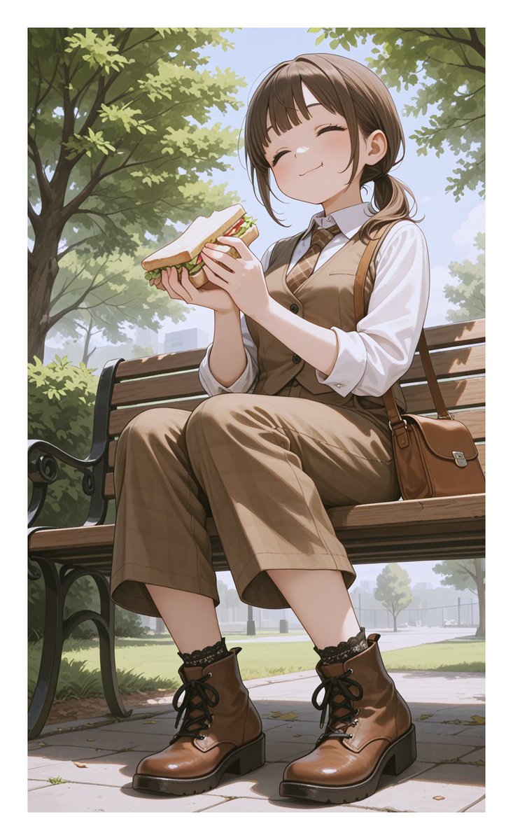 mew_no_hibi's tweet photo. ひと口で、にっこり。🥪
お外で食べるサンドイッチ、おいしいですね。

#AIart #みゅう https://t.co/YIOoHD80tH