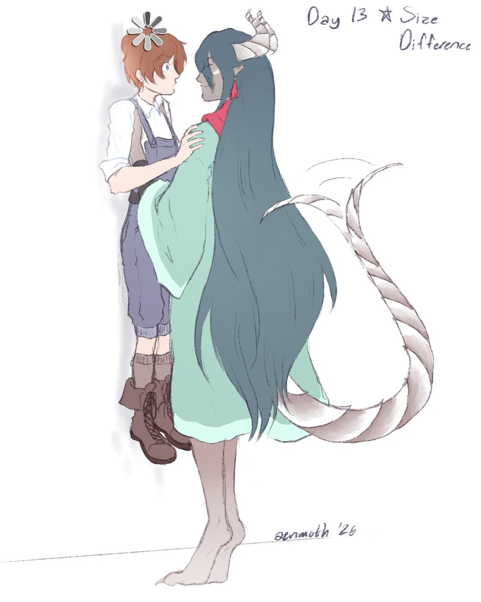 ACatNamedMoth's tweet photo. the easiest gd prompt i've been given thus far

Day 13 (late) - Size Difference
#fieldsofmistria #NekoKnightShiptober #Caldarus https://t.co/9LU1mbmF9Z