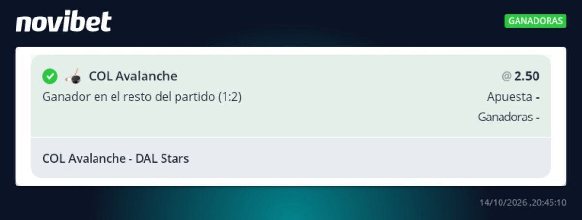 TipsterKaos's tweet photo. #NHL #AVS De verde se ve mejor 🤑✅🤑✅🤑 https://t.co/OHHhhhovnG