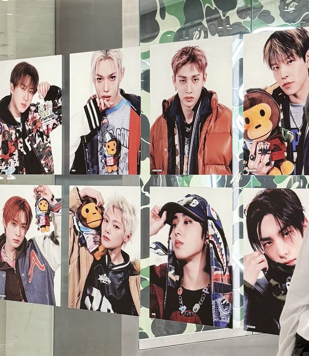 shoyoskz's tweet photo. op posted their bape store already have this skz new collection campaign photos. they look so good!! https://t.co/Z6XkeaVJOL