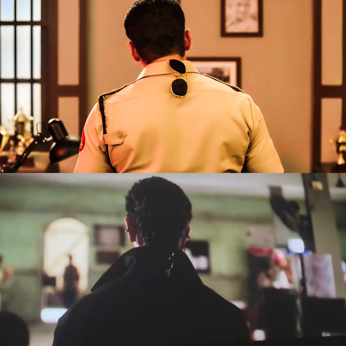 RadheHiHunBhai's tweet photo. Hrithik Roshan did Salman Khan's iconic Dabangg signature style with sunglasses onto the back of his shirt collar. #Jailer2 
BGM 🔥🔥
This scene will go viral everywhere.. https://t.co/WP15xAMBhr