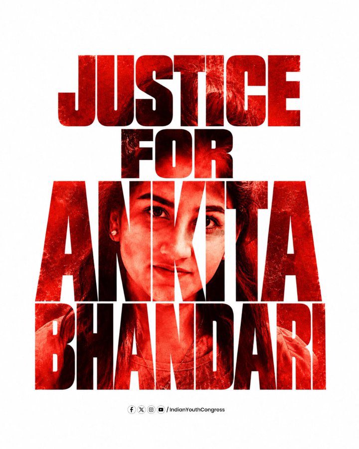 AbhinayWithYou's tweet photo. Never thought we’d see this day.

Congress is on the streets demanding justice for our sister Ankita Bhandari, while BJP is protecting the rapist.

Isse bhi neeche girne ko kuch bacha hai?

#JusticeForAnkitaBhandari