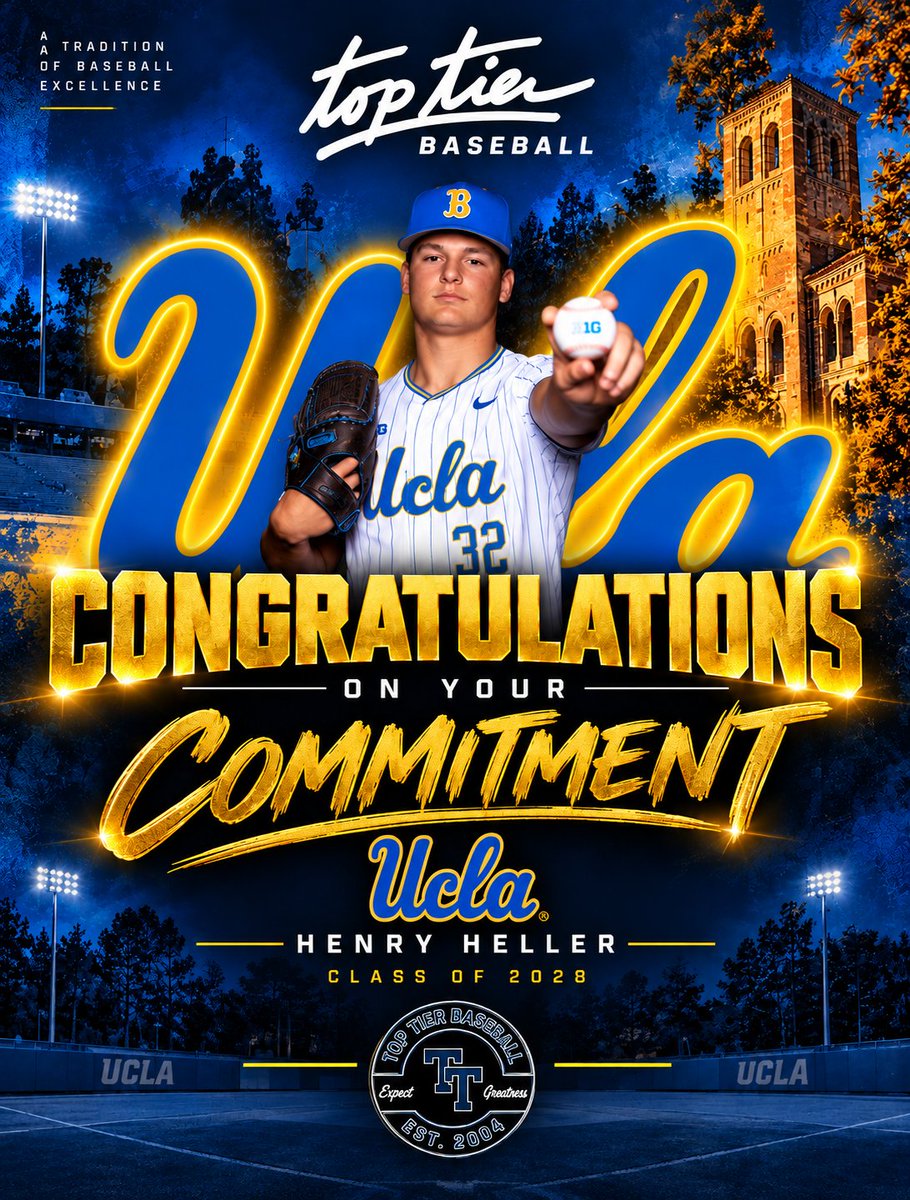 TopTierIA's tweet photo. CONGRATULATIONS @Henry_Heller28 on your commitment to UCLA!!!! #RollTier @TopTierBaseball https://t.co/5IrpLIOsaB