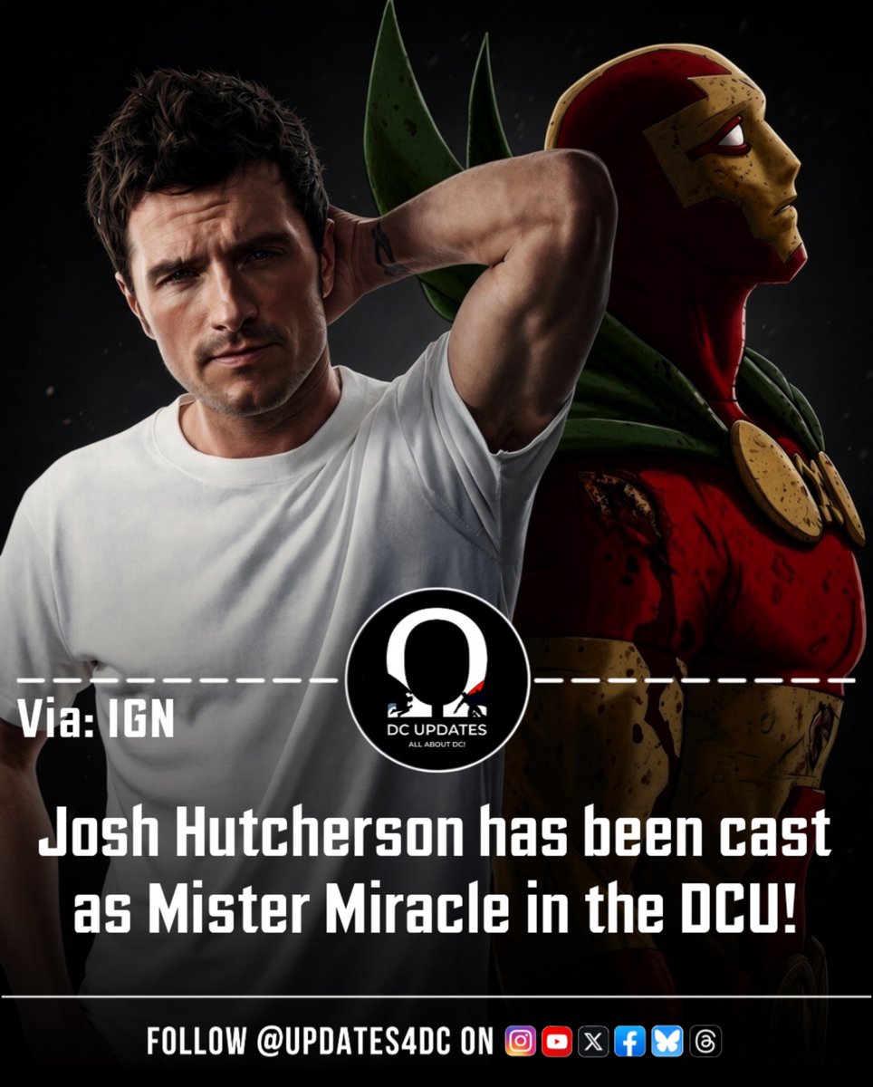 Updates4DC's tweet photo. Mister Miracle Casting Revealed!
Josh Hutcherson has been cast as Mister Miracle in the DCU, via IGN.
#MisterMiracle #DCU #JoshHutcherson https://t.co/6Qd48wE6WR