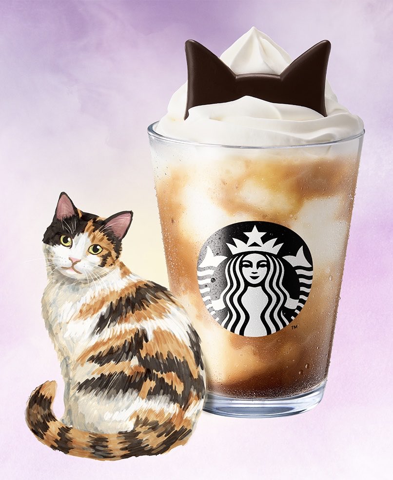 sweetroad5's tweet photo. １０月１９日（月）よりスターバックスでは、フラペチーノ全種類を対象に『ねこ耳カスタマイズ』がスタートします✨ https://t.co/v6zbZCmW9v