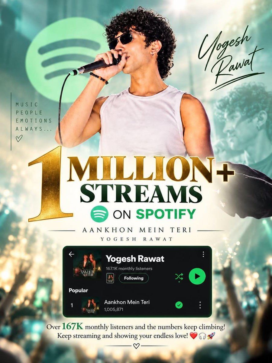 simplesitia's tweet photo. just woke up to these two pieces of good news 🥹❤️ “Meri Maa Ne Bulaya Hai ” crossed 2 million views on YouTube and “Aankhon Mein Teri” crossed 1 million streams on Spotify!! my morning is already so blessed. Grateful and happiest ❤️

#YogeshRawat #Yogeshians https://t.co/zZvDCvACwC