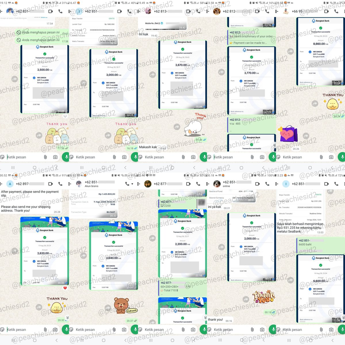 peachiesid2's tweet photo. open jasa tf baht peso

— tf baht / scan qr promptpay
< ฿ 2,000 rate 543 fee 10k
> ฿ 2,000 rate 543 fee 15k

— tf peso (NO IN-RUSH)
rate 310 fee 5k

📩 fast respon (WA) : https://t.co/KnptYrNg5c

t. proxy transfer trf tukar bath thb thai thailand ph php pesos gcash https://t.co/jBe5p5VjGx